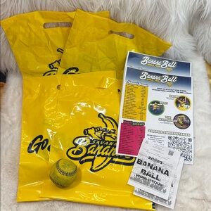 Savannah Bananas Game Ball, '23 Tickets, Programs, Official Bags from Game Store